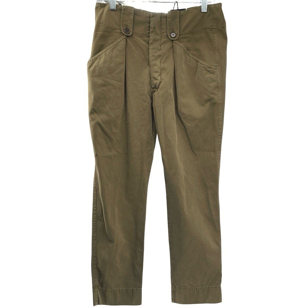 Isabel Marant Women's Trousers Utility Olive Cotton Size 1